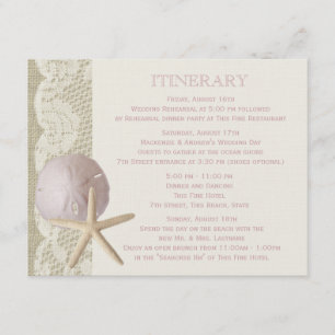 Vintage Beach Itinerary Enclosure Card