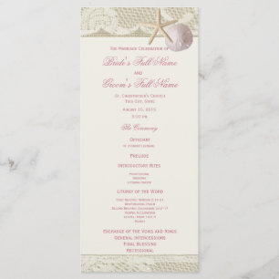 Vintage Beach Lace and Burlap Wedding Program Programme