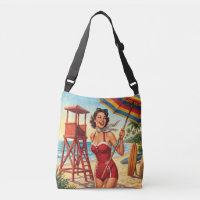 Vintage Beach Lifeguard Girl Pin Up
