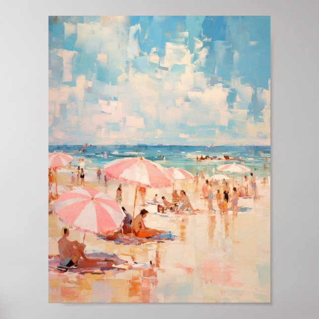 vintage beach print | abstract coastal painting (Front)