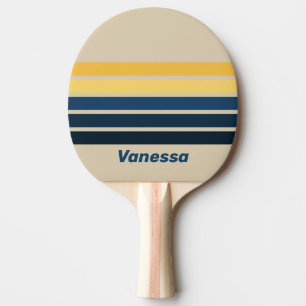 Vintage Beach Sand Across Striping with Name Ping Pong Paddle