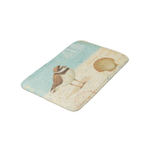 Vintage Beach Scene Bath Mat