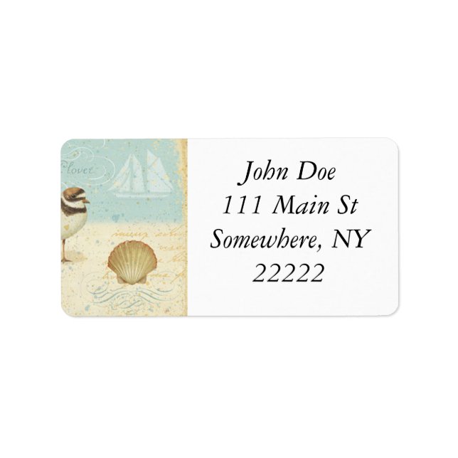 Vintage Beach Scene Label (Front)