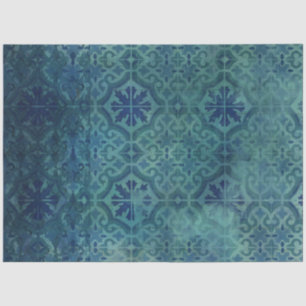 Vintage Beach Sea Shore Navy Blue Wood Pattern Tissue Paper