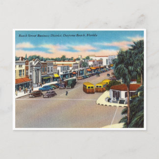 Vintage Beach Street, Daytona Beach Florida Postcard
