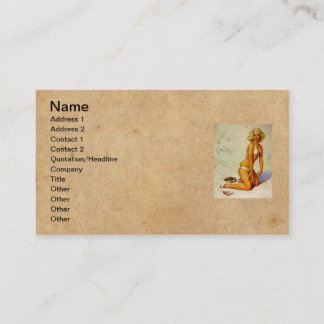 Vintage Beach Summer Pin up Girl Business Card