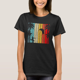 Vintage Beach Sunset Kiteboarding Kitesurfing Kite T-Shirt