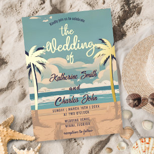 Vintage Beach Tropical Palm Wedding