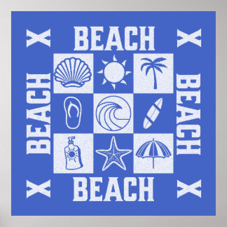Vintage Beach Vibes -Beach Beach Beach Poster