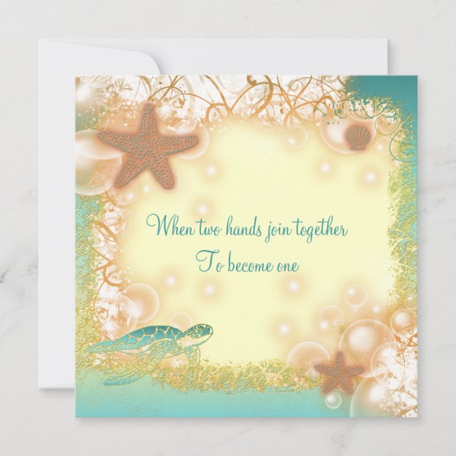 Vintage Beach wedding elegant party theme Invitation (Front)