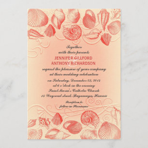 VINTAGE BEACH WEDDING INVITATIONS