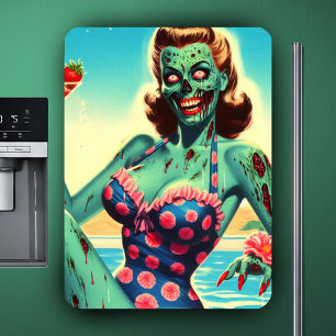 Vintage Beach Zombie Pin-up Magnet