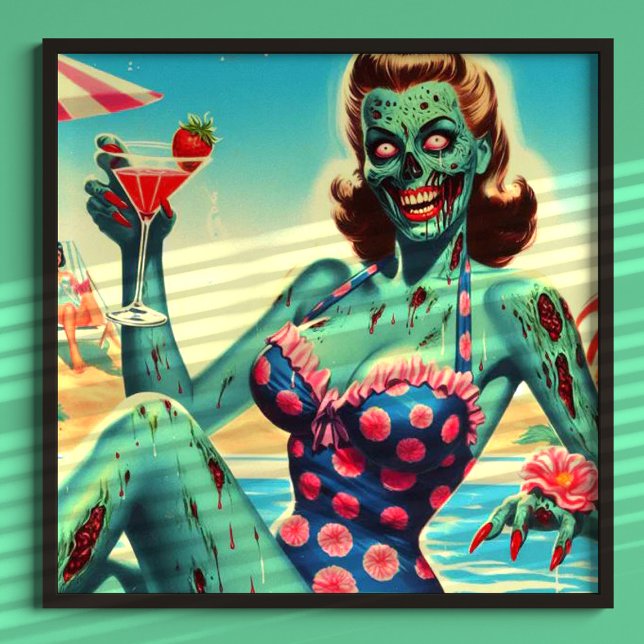 Vintage Beach Zombie Pin-up Poster (Creator Uploaded)