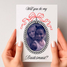 Vintage Beaded Frame with Bow Bridesmaid Proposal