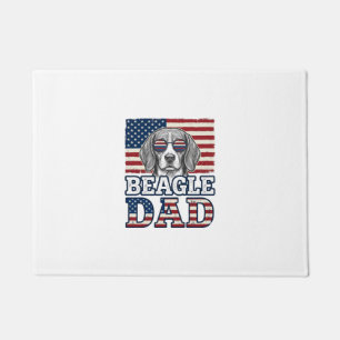Vintage Beagle Dad Patriotic Dog Shirt Design_1 Doormat