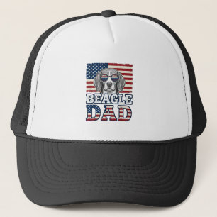 Vintage Beagle Dad Patriotic Dog Shirt Design_1 Trucker Hat