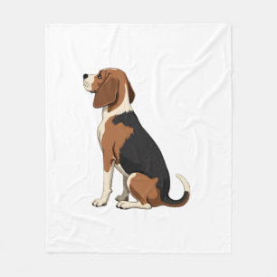 Vintage Beagle Dog Back View Illustration Pet Love Fleece Blanket