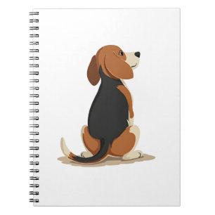 Vintage Beagle Dog Back View Illustration Pet Love Notebook