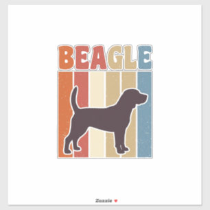 Vintage Beagle Dog Retro Stripe Vector Design_1