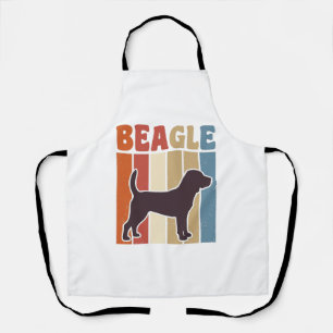 Vintage Beagle Dog Retro Stripe Vector Design_1 Apron