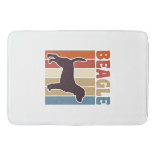 Vintage Beagle Dog Retro Stripe Vector Design_1 Bath Mat