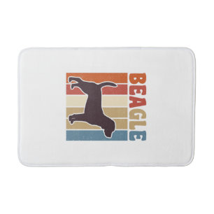 Vintage Beagle Dog Retro Stripe Vector Design_1 Bath Mat