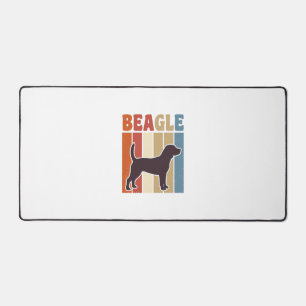 Vintage Beagle Dog Retro Stripe Vector Design_1 Desk Mat