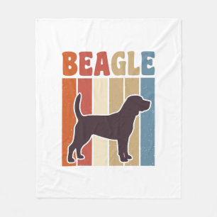 Vintage Beagle Dog Retro Stripe Vector Design_1 Fleece Blanket