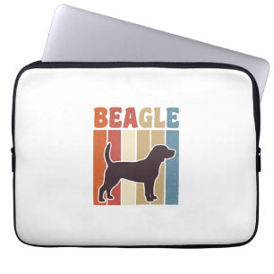 Vintage Beagle Dog Retro Stripe Vector Design_1 Laptop Sleeve