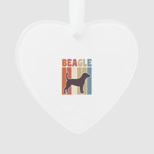 Vintage Beagle Dog Retro Stripe Vector Design_1 Ornament