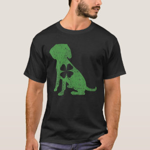 Vintage Beagle Dog Shamrock Heart St Pattys Day T-Shirt