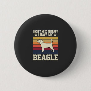 Vintage Beagle Dog Therapy Retro 6 Cm Round Badge