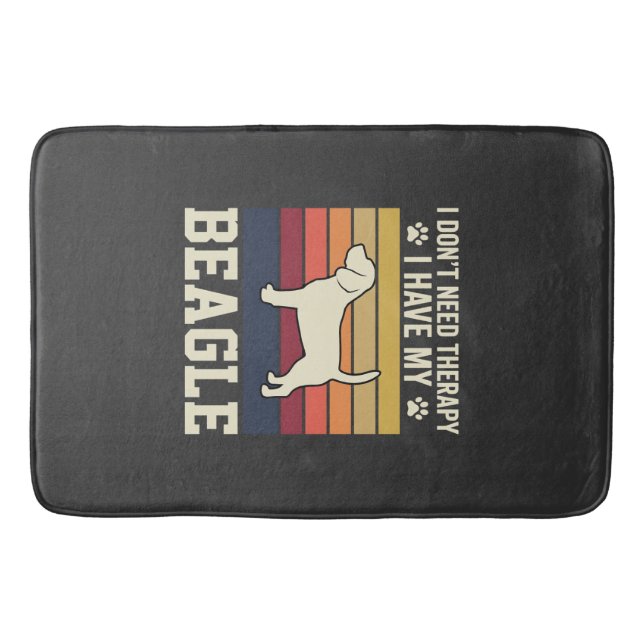 Vintage Beagle Dog Therapy Retro Bath Mat (Front)