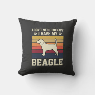 Vintage Beagle Dog Therapy Retro Cushion