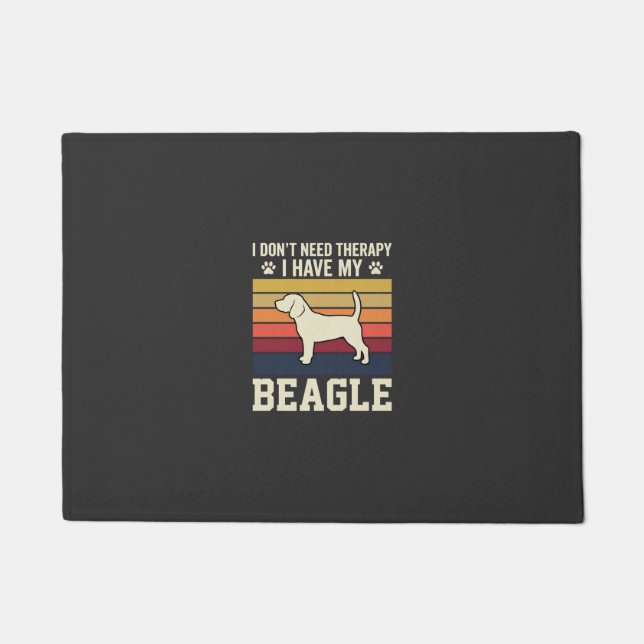 Vintage Beagle Dog Therapy Retro Doormat (Front)