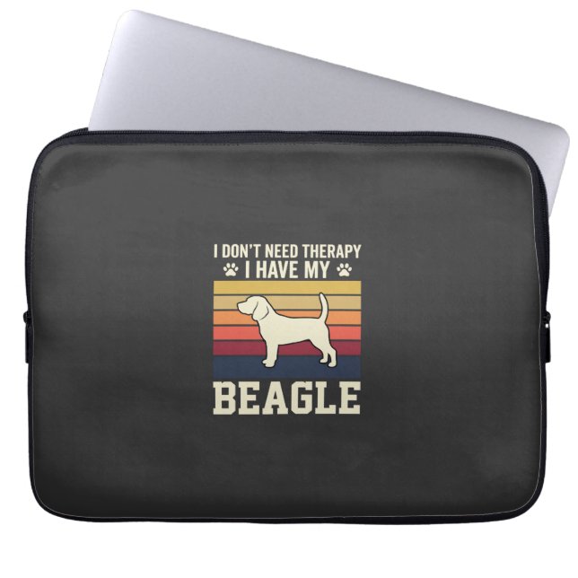 Vintage Beagle Dog Therapy Retro Laptop Sleeve (Front)