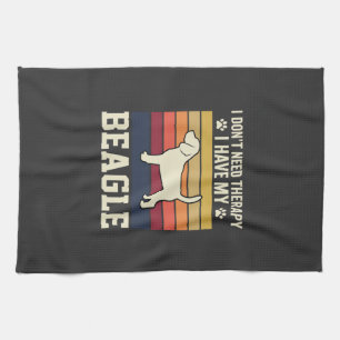 Vintage Beagle Dog Therapy Retro Tea Towel