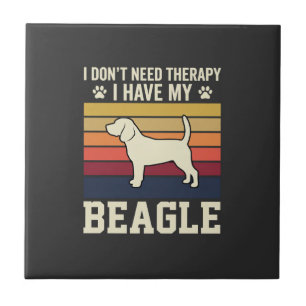 Vintage Beagle Dog Therapy Retro Tile