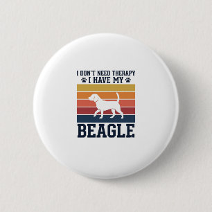 Vintage Beagle Dog Therapy Shirt Design_1 6 Cm Round Badge