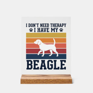 Vintage Beagle Dog Therapy Shirt Design_1 Acrylic Sign