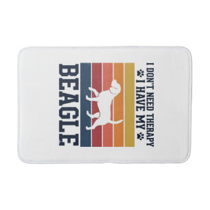 Vintage Beagle Dog Therapy Shirt Design_1 Bath Mat