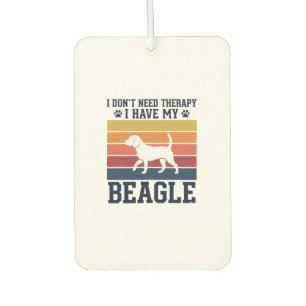 Vintage Beagle Dog Therapy Shirt Design_1 Car Air Freshener