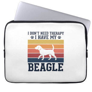 Vintage Beagle Dog Therapy Shirt Design_1 Laptop Sleeve