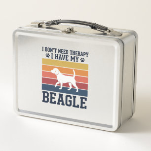 Vintage Beagle Dog Therapy Shirt Design_1 Metal Lunch Box