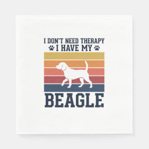Vintage Beagle Dog Therapy Shirt Design_1 Napkin