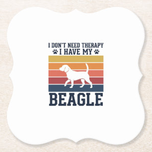 Vintage Beagle Dog Therapy Shirt Design_1 Paper Coaster