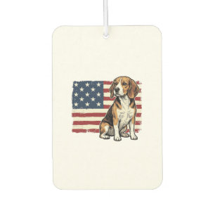 Vintage Beagle Patriotic Flag Dog Shirt Design_1 Car Air Freshener