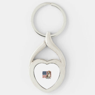 Vintage Beagle Patriotic Flag Dog Shirt Design_1 Key Ring