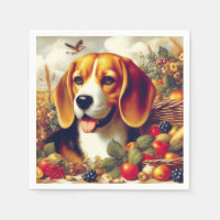 Vintage Beagle Puppy Painting