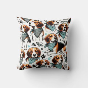 Vintage Beagle Puppy Seamless Cushion